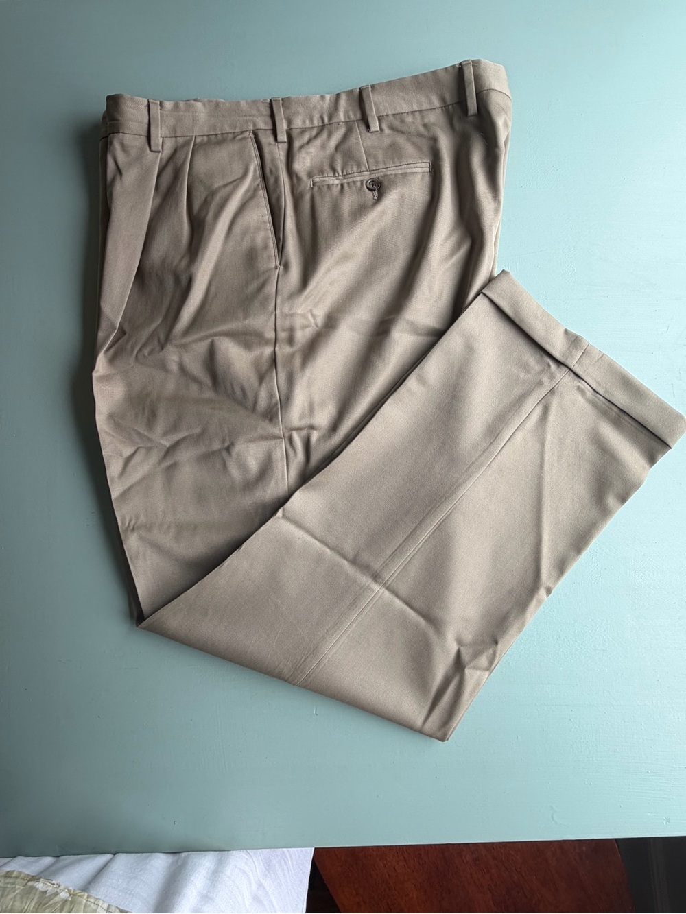 Berle Men's 100% Wool Pleated Dress Pants Size 44X31